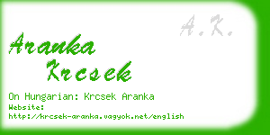 aranka krcsek business card